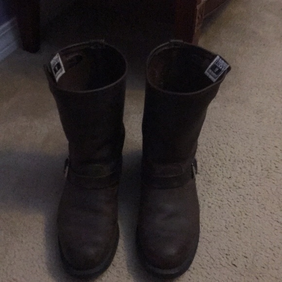 Frye engineer boots in brown main image 4